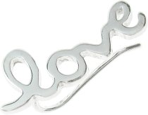 Sterling Silver Love Word Ear Cuff French Hook Earwire for Right Ear