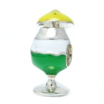 Sterling Silver Summer Fruit Punch Cocktail Enamel Pendant Bead for European Charm Bracelets