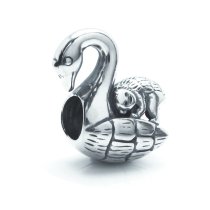 Antique 925 Sterling Silver Monkey Swan Bird Ride Bead for European Charm Bracelets