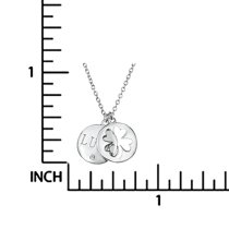925 Sterling Silver Four Leaf Lucky Clover Clear CZ Crystal Dangle Pendant Rolo Chain Necklace 16"+1" Extender