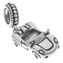 Sterling Silver Luxury Convertible Racing Car Dangle Bead for European Charm Bracelets