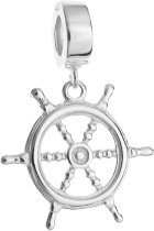 Sterling Silver Ship Helm Rudder Dangle Bead for European Charm Bracelets