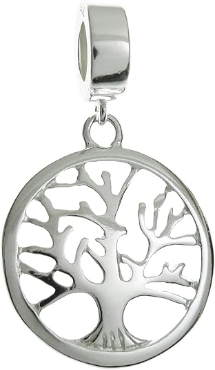 925 Sterling Silver Family Tree of Life Dangle Bead for European Charm Bracelets