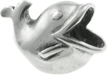 Sterling Silver Cute Ocean Whale Bead for European Charm Bracelets