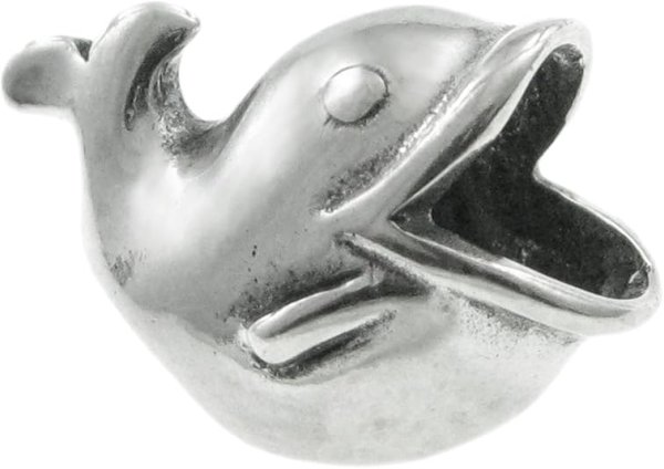 Sterling Silver Cute Ocean Whale Bead for European Charm Bracelets