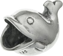 Sterling Silver Cute Ocean Whale Bead for European Charm Bracelets