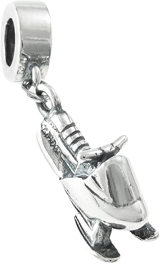 Antique 925 Sterling Silver Winter Snowmobile Motorbike Dangle Bead for European Charm Bracelets