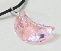 New Moon Pendant: Pink AB-Coated Swarovski Crystal