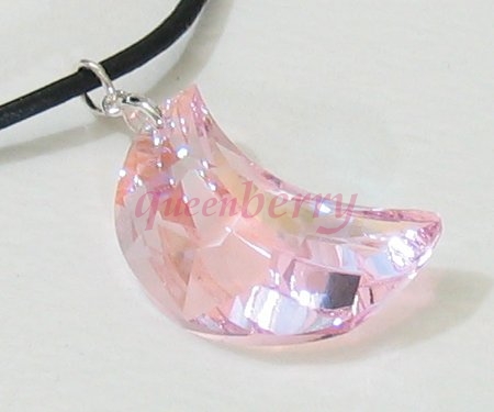 New Moon Pendant: Pink AB-Coated Swarovski Crystal