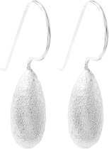 Sterling Silver Satin Teardrop Dangle Earring