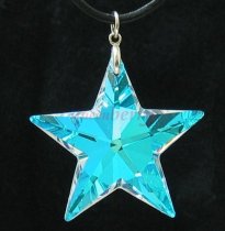 LARGE Clear AB-Coated Swarovski Star Silver Pendant