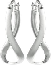 Sterling Silver Infinity Ring Hoop Huggie Bead Charm Carrier Earrings