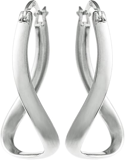 Sterling Silver Infinity Ring Hoop Huggie Bead Charm Carrier Earrings