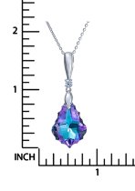 Baroque Vitrail Light Purple Pendant w/ Rhodium on Sterling Silver Adjustable Chain Necklace 16" with 2" Extender 18" Using Swarovski Elements Crystal