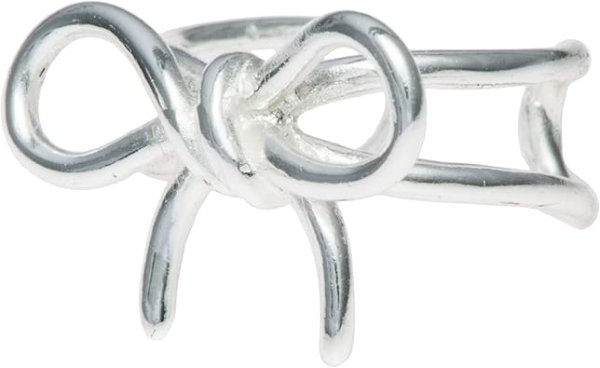 Sterling Silver Gift Ribbon Knot Tie Non-pierced Earcuff Earring / Ear Wrap