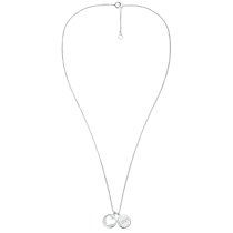 925 Sterling Silver Love Heart Round Pendantd Rolo Chain Necklace 16"+1" Extender