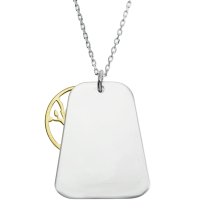 Sterling Silver Family Is One of Nature's Masterpieces Gold-tone Round Tree of Life Charm Pendant Rolo Chain Necklace 18 Inches