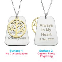 Sterling Silver Family Is One of Nature's Masterpieces Gold-tone Round Tree of Life Charm Pendant Rolo Chain Necklace 18 Inches