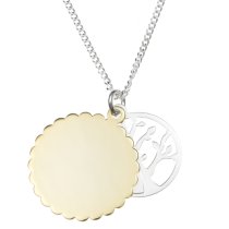 Sterling Silver Family Tree Fly Till You Reach the Sky Pendant Chain Necklace 16" + 2" Extender