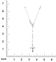 925 Sterling Silver 3mm Disco Bead Jesus Christ Crucific Cross Mother Mary Medal Rosary Necklace 26 Inches