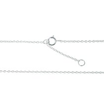 Sterling Silver Four Leaf Lucky Clover Round Dangle Pendant Rolo Chain Necklace 16"+1" Extender