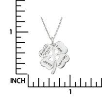 Sterling Silver 4 Leaf Clover Friends Forever Today Tomorrow Always Heart Charm Pendant Chain Necklace 16"+2" Extender