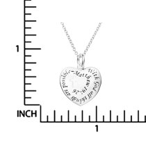 Sterling Silver with God All Things Are Possible Heart Charm Pendant Chain Necklace 16"+2" Extender