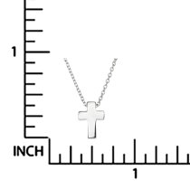 Sterling Silver Christian Cross Faith Dangle Charm Pendant Rolo Chain Necklace 16 Inches with 1 Inch Extender