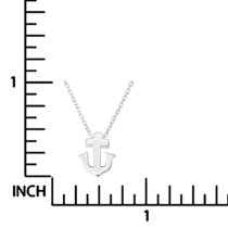 Sterling Silver Ship Anchor Friendship Dangle Charm Pendant Rolo Chain Necklace 16 Inches with 1 Inch Extender