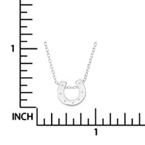 925 Sterling Silver Good Luck Horseshoe Dangle Charm Pendant Rolo Chain Necklace 16 Inches with 1 Inch Extender