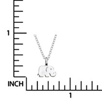 Sterling Silver Elephant Luck Dangle Charm Pendant Rolo Chain Necklace 16 Inches with 1 Inch Extender
