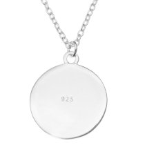 925 Sterling Silver Round Family Tree Dangle Charm Pendant Rolo Chain Necklace 16 Inches with 1 Inch Extender