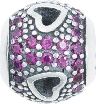 Antique-Finish 925 Sterling Silver CZ European Charm Bead