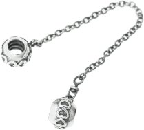 Antique 925 Sterling Silver Infinity Love Heart Screw-on Bead Safety Chain for European Charm Bracelets