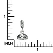 Antique 925 Sterling Silver Princess Crown Dangle Screw on Bead for European Charm Bracelets