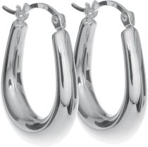 925 Sterling Silver Puff Ring Hoop Huggie Hinge with Notched Post Drop Earrings