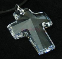Clear Large Swarovski Crystal Cross Pendant
