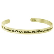 Qina C. The Future Belongs to Those Who Believe In the Beauty of Their Dreams Adjustable Cuff Bracelet Wristband Bangle Gold-tone