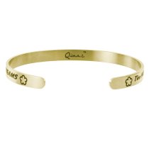 Qina C. The Future Belongs to Those Who Believe In the Beauty of Their Dreams Adjustable Cuff Bracelet Wristband Bangle Gold-tone
