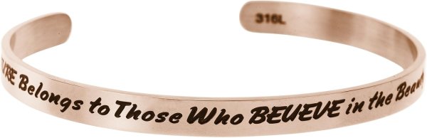 Qina C. The Future Belongs to Those Who Believe in The Beauty of Their Dreams Adjustable Cuff Bracelet Wristband Bangle