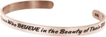 Qina C. The Future Belongs to Those Who Believe in The Beauty of Their Dreams Adjustable Cuff Bracelet Wristband Bangle