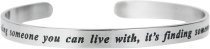 Qina C. Love is.. finding someone you can't live without Adjustable Cuff Bracelet Wristband Bangle Silver-tone