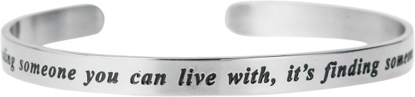 Qina C. Love is.. finding someone you can't live without Adjustable Cuff Bracelet Wristband Bangle Silver-tone