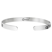 Qina C. True Friendship Is a Journey Without End Adjustable Cuff Bracelet Wristband Bangle Silver-tone