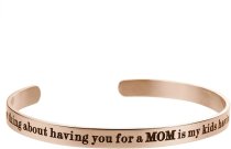 Qina C. The best thing about having you for a mom is my kids having you for a grandma Adjustable Cuff Bracelet Wristband Bangle Rose Gold-tone