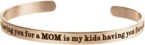 Qina C. The best thing about having you for a mom is my kids having you for a grandma Adjustable Cuff Bracelet Wristband Bangle Rose Gold-tone