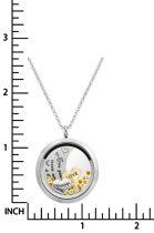 Love You to the Moon and Back Grandma Family Floating Locket Crystal Charm Necklace Pendant 30mm