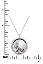 Love You to the Moon and Back Sister Flower Floating Locket Crystal Charm Necklace Pendant 30mm