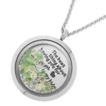 The Best Thing About Having You For a Mom is My Kids Having You for a Grandma Floating Locket Crystals Charm Necklace Pendant