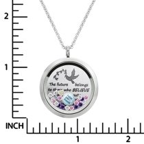 The future belongs to those who believes in the beauty of their dreams Graduate Floating Locket Crystal Charm Necklace Pendant